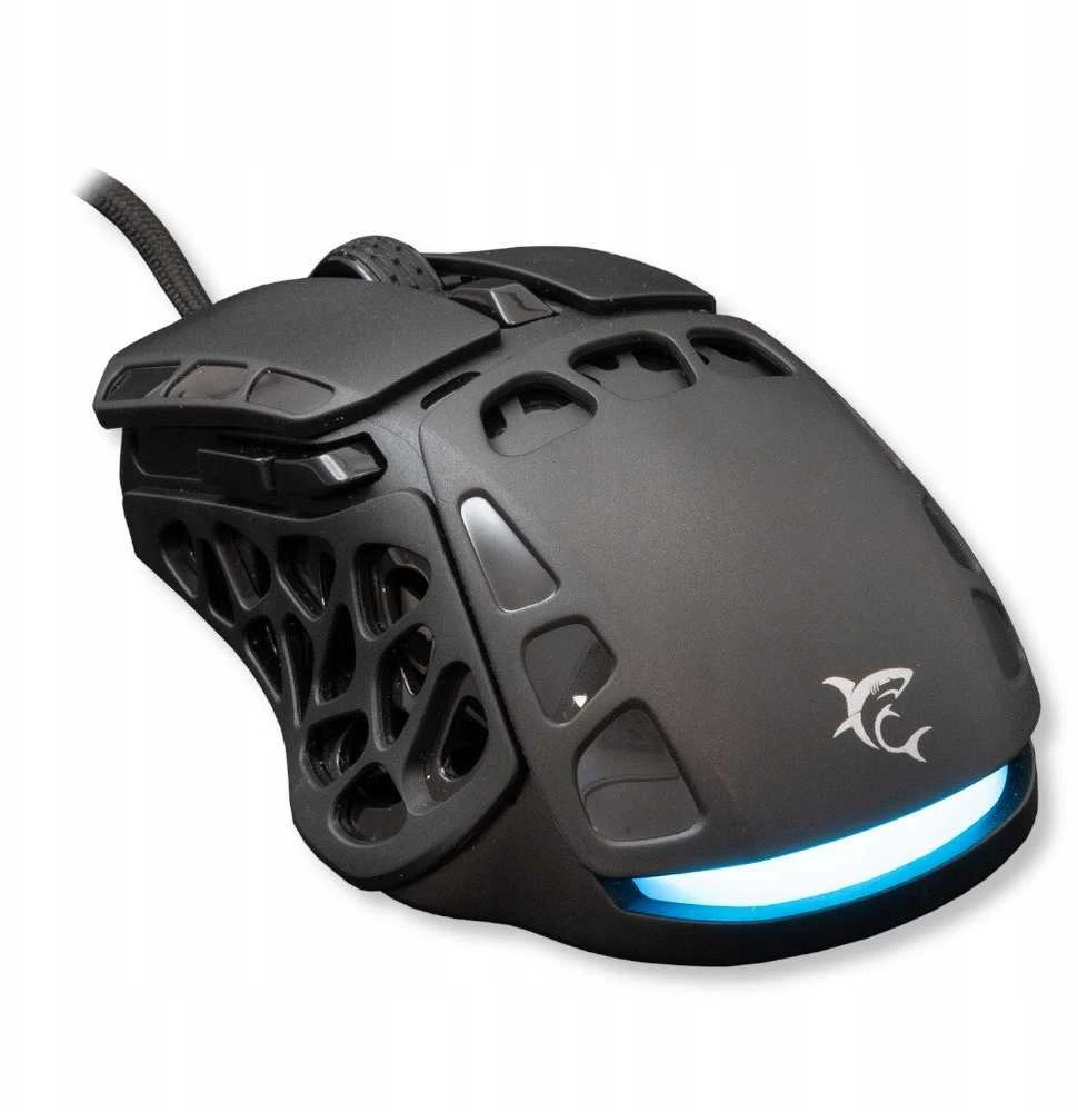 Pelė White Shark Myszka žaidimams Baltas Shark Ector GM-5016 su laidu 12400 dpi optinė juoda