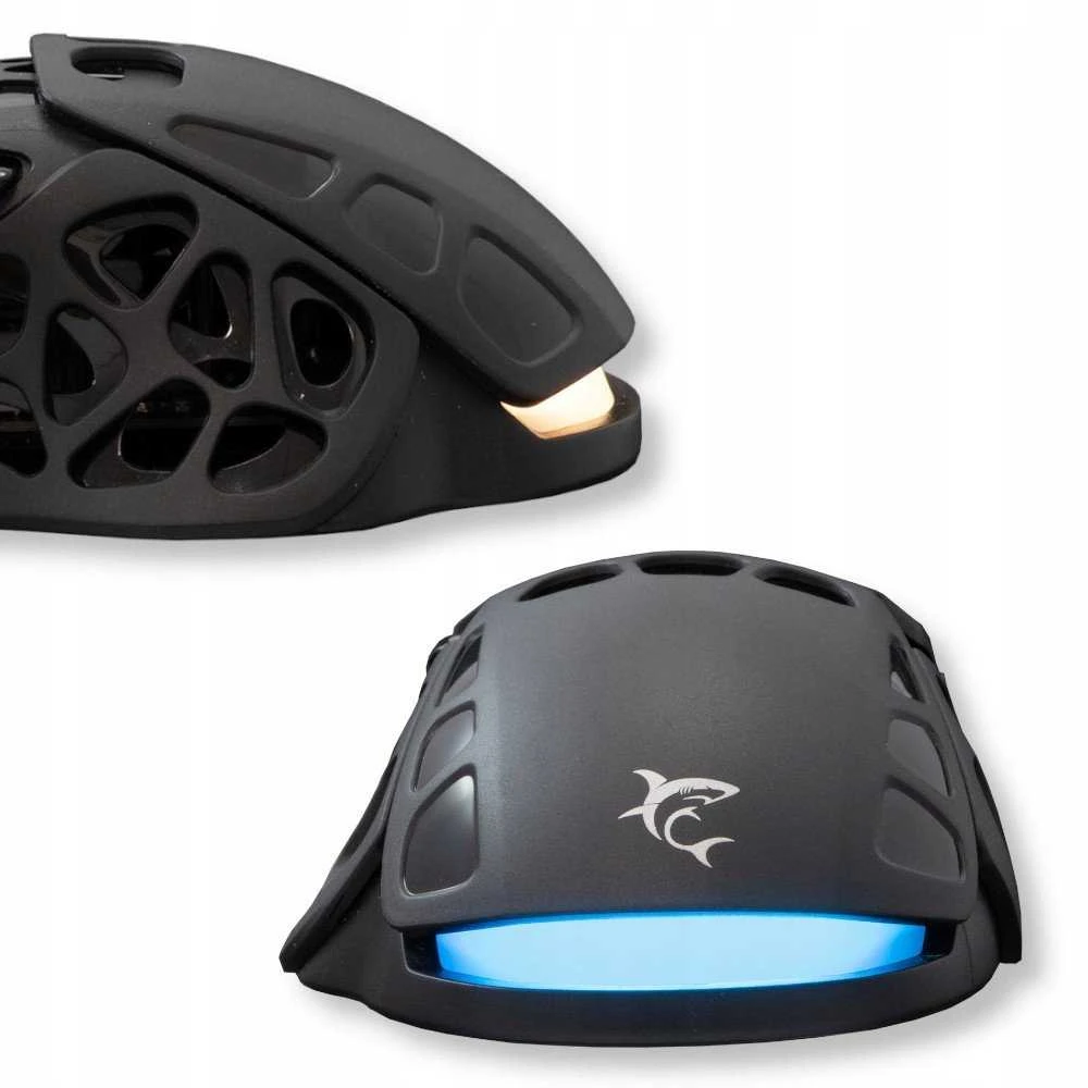 Pelė White Shark Myszka žaidimams Baltas Shark Ector GM-5016 su laidu 12400 dpi optinė juoda