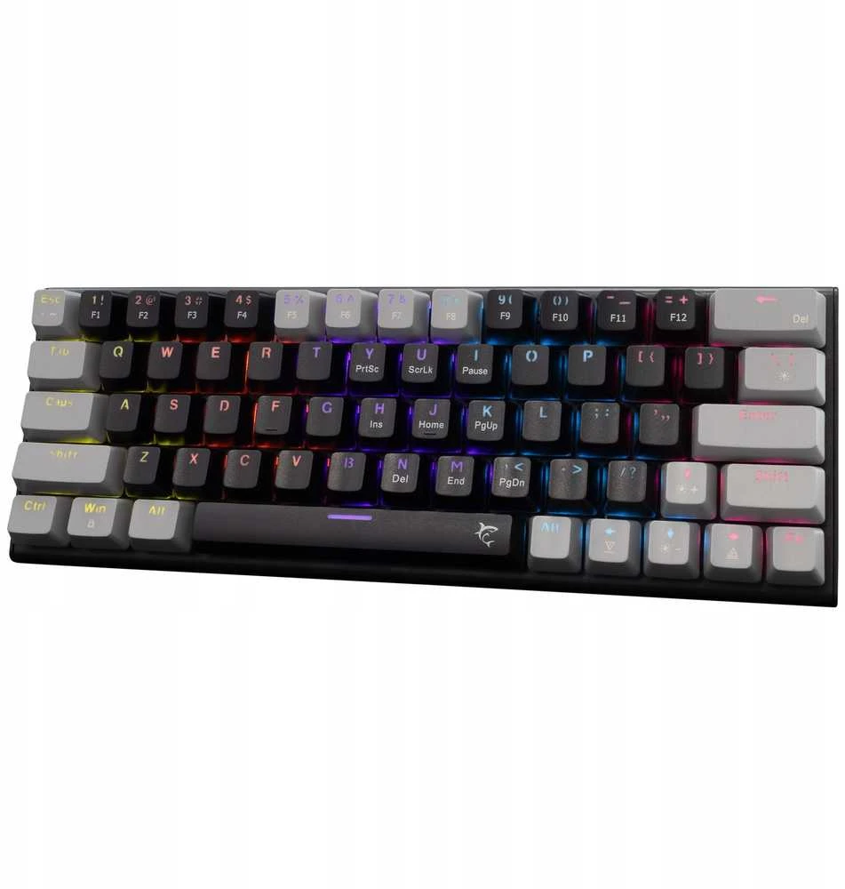 White Shark Klaviatūra žaidimams Baltas Shark Wakizashi Raudona su laidu mechaninė su pašvietimu juoda-pilka