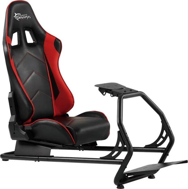 Žaidimų kėdė lenktynėms White Shark King of Speed Racing simulation cockpit