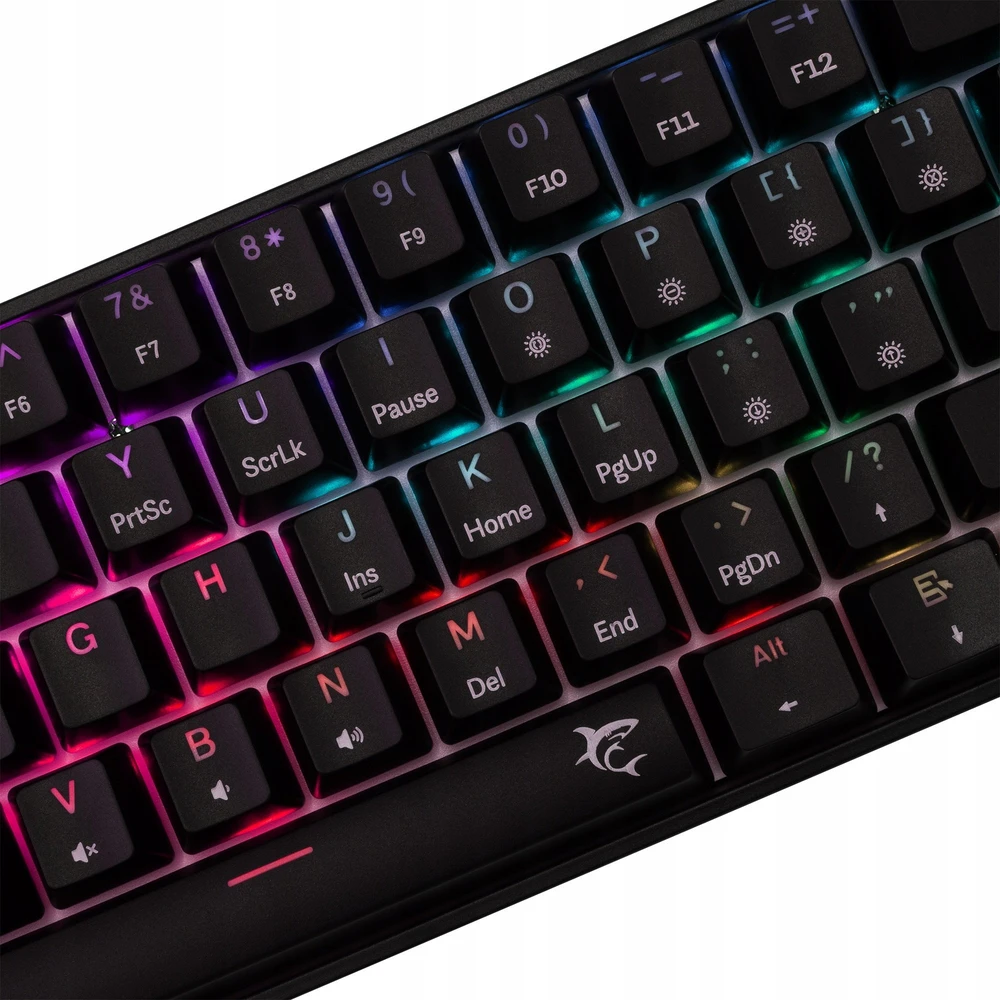 White Shark Klaviatūra žaidimams Baltas Shark Shinobi Raudona su laidu mechaninė su pašvietimu juoda
