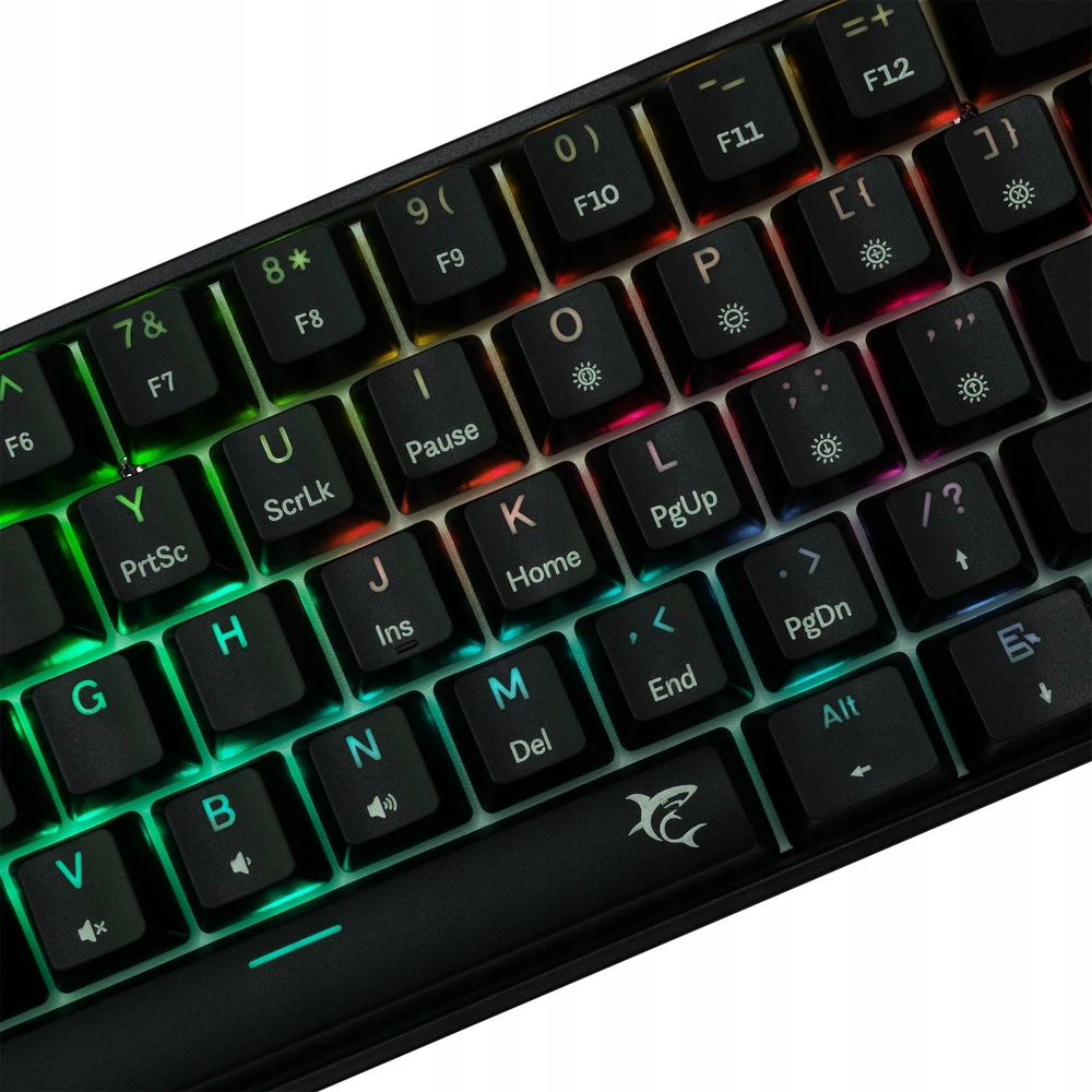 White Shark Klaviatūra žaidimams Baltas Shark Shinobi Brown su laidu mechaninė su pašvietimu juoda