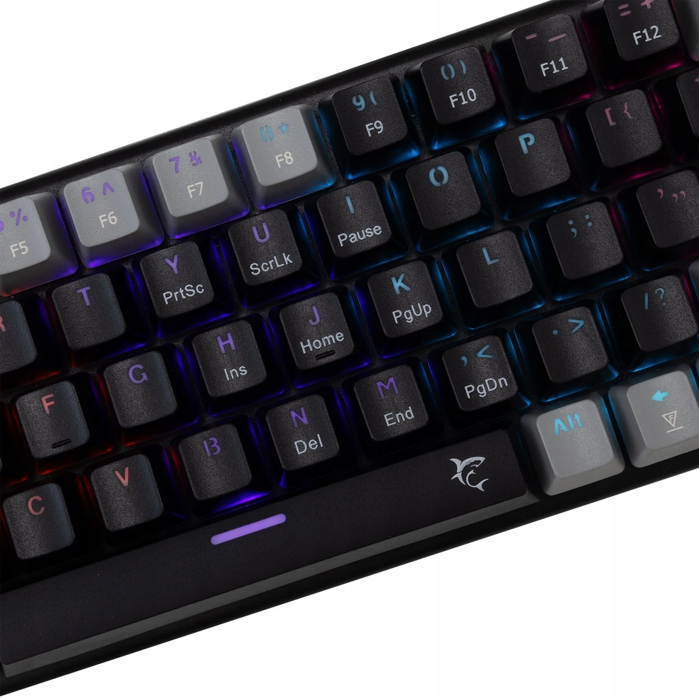 White Shark Klaviatūra žaidimams Baltas Shark Wakizashi Raudona su laidu mechaninė su pašvietimu juoda-pilka