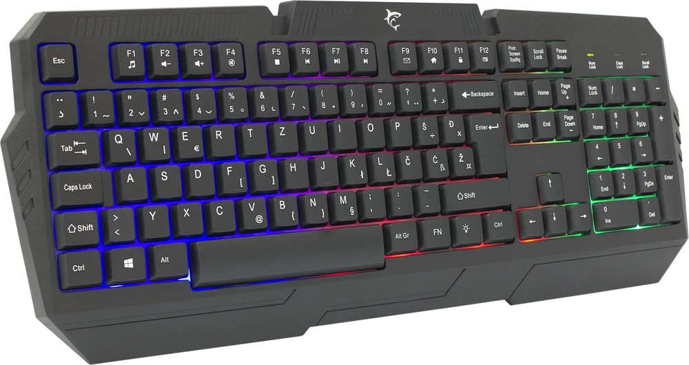 Membraninė Žaidimų klaviatūra White Shark Dakota, Rainbow LED pašvietimas, US išdėstymas