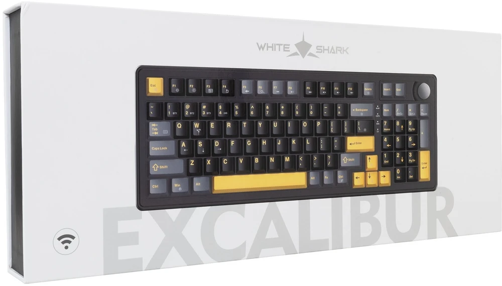 White Shark Klaviatūra žaidimams Baltas Shark Excalibur juoda KTT Wine Raudona RGB Hot-Swap