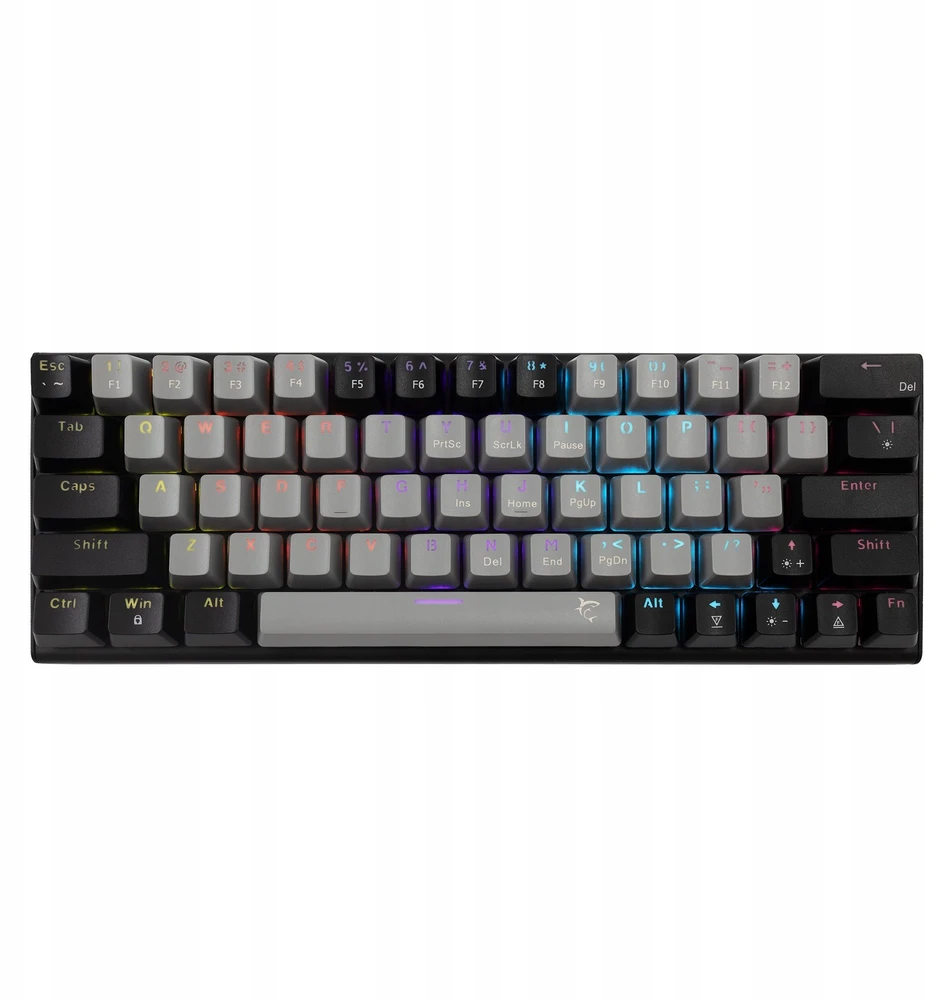 White Shark Klaviatūra žaidimams Baltas Shark Wakizashi Raudona su laidu mechaninė su pašvietimu szaro-juoda