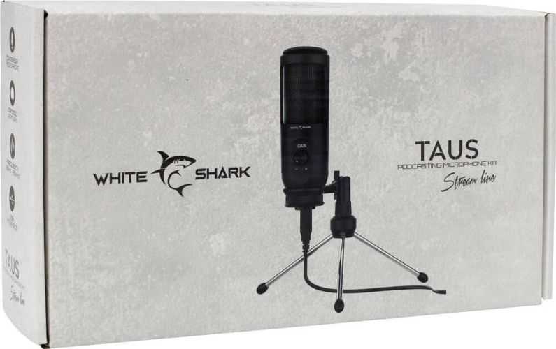 White Shark Baltas Shark Mikrofonas Baltas Shark kondensatorinis TAUS