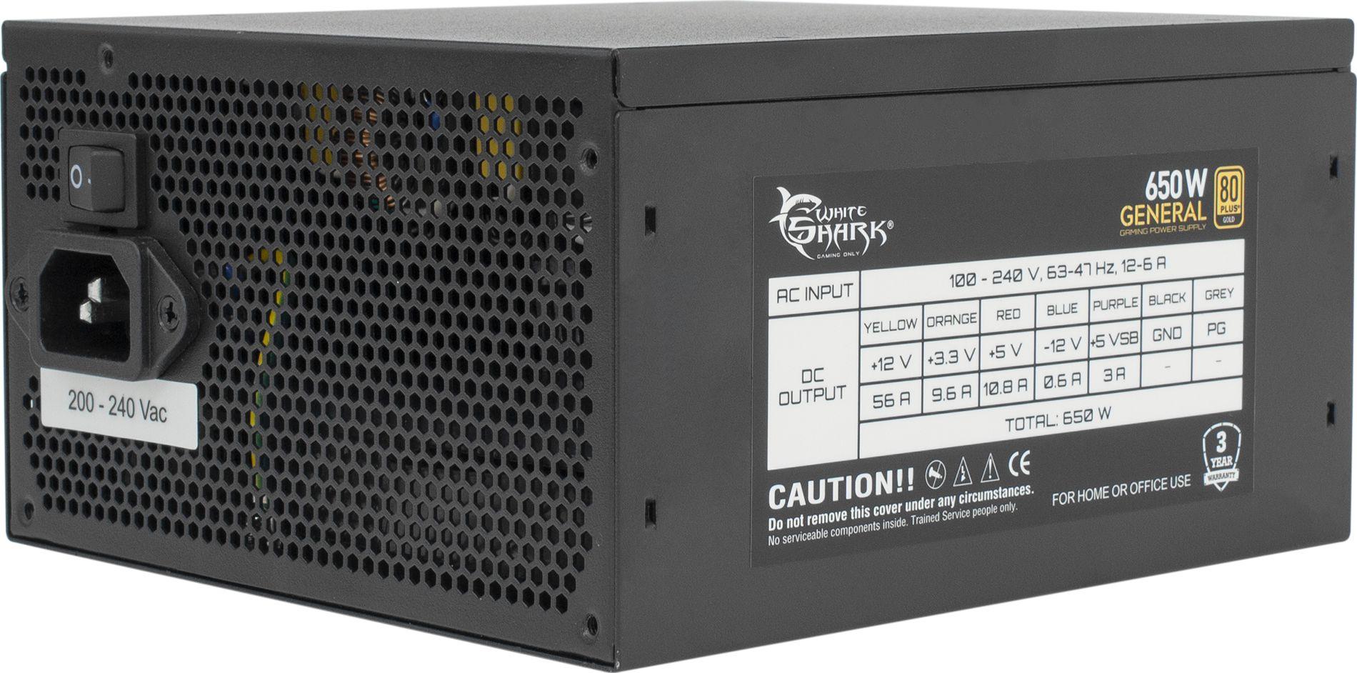 White Shark Baltasis ryklys Baltas Shark GPSU-G650M General 650W 80+ GOLD Full Modular