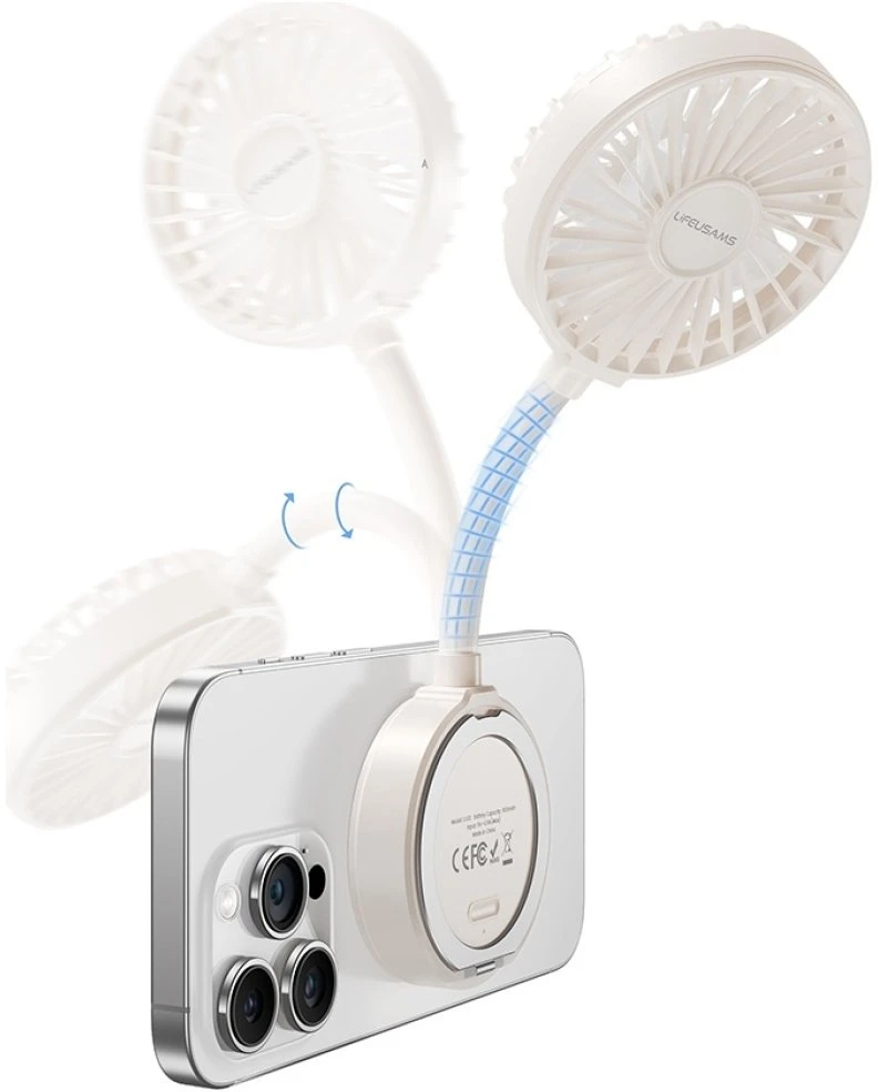 Rankinis ventiliatorius USAMS LiFE LU02 baltos spalvos