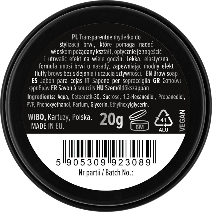 Wibo Feather Lock Brow Soap permatomas muilas antakų modeliavimui 20 g
