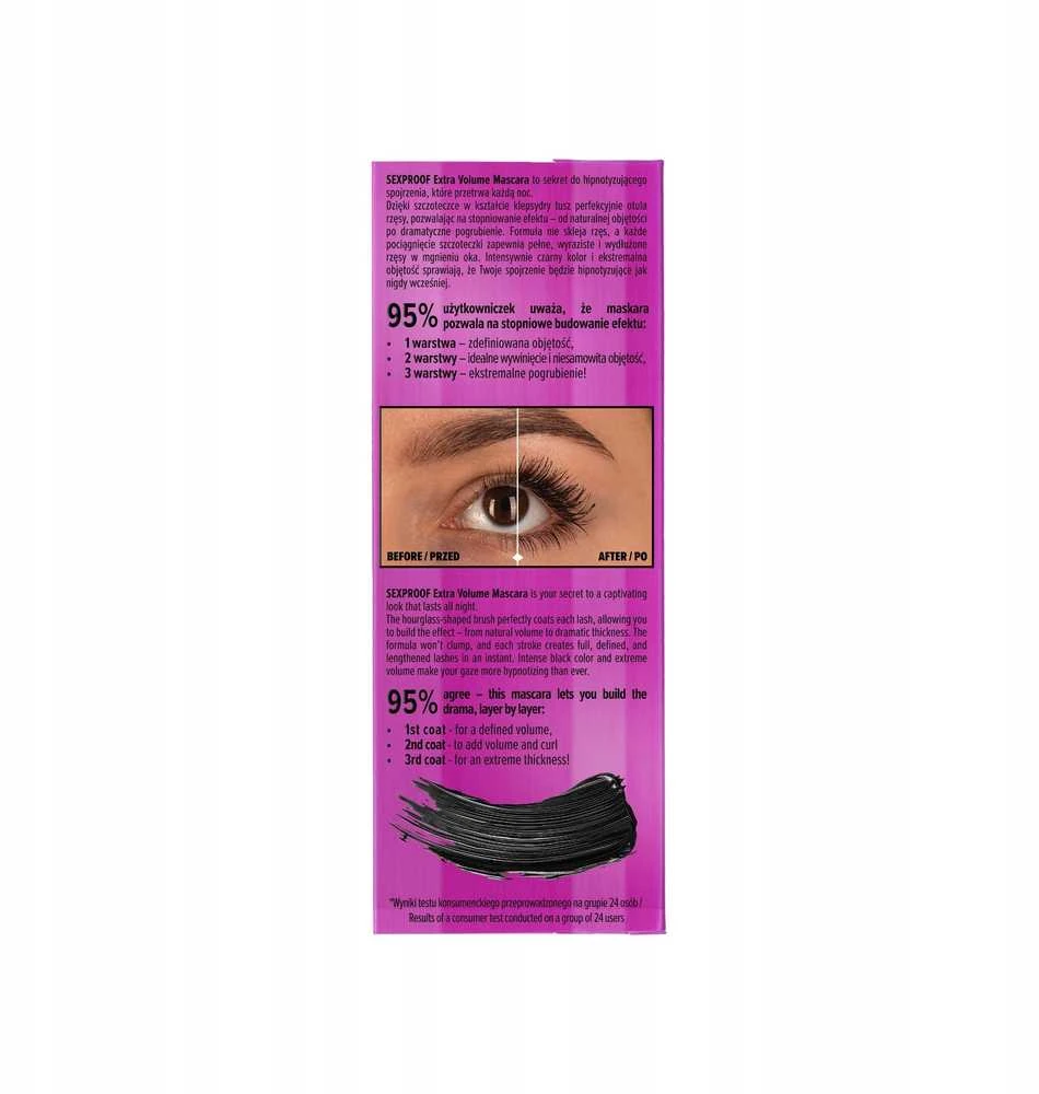 Wibo SexProof Blakstienų tušas Juodas, 8 g