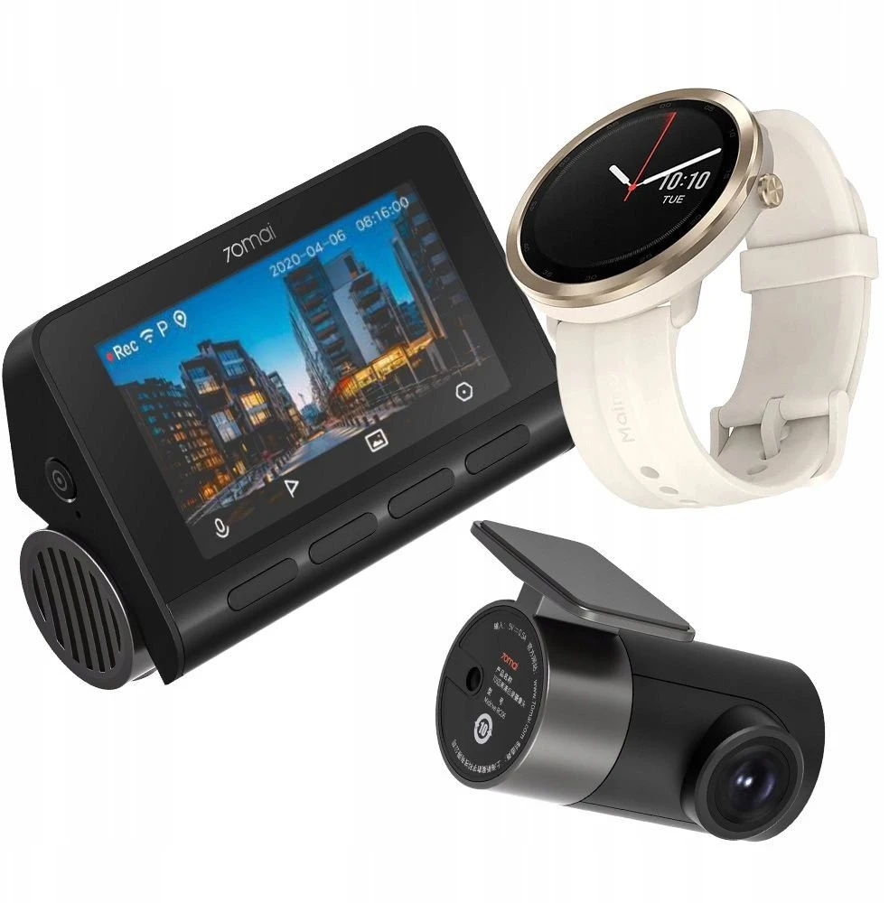 70Mai Dash Cam A800S 4K + RC06 set + Maimo Watch R Gold-GPS WT2001-GPS