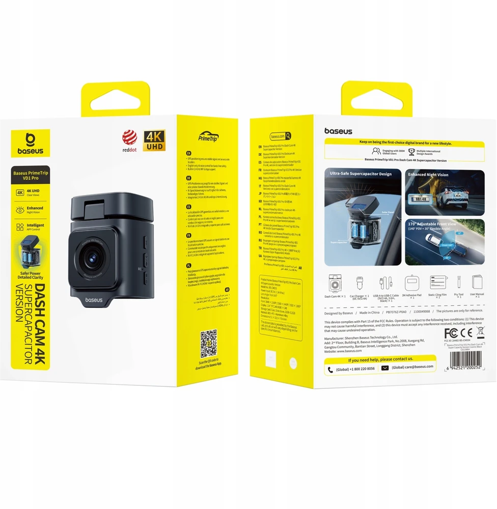 Baseus PrimeTrip VD1 Pro 4K Car DVR - juoda