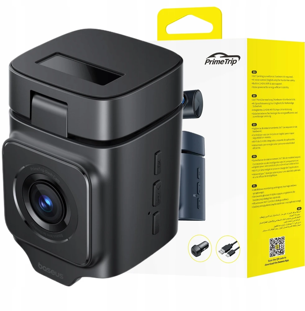 Baseus PrimeTrip VD1 automobilinis vaizdo registratorius 2K+1080p – juodos spalvos