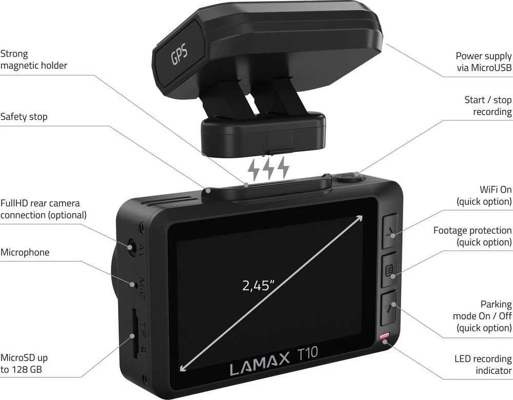 LAMAX T10 4K GPS automobilio kamera