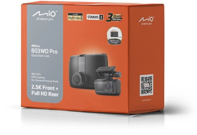 Mio priekinė ir galinė dviguba vaizdo įrašymo kamera su HDR | MiVue 803WD Pro | GPS | Wi-Fi