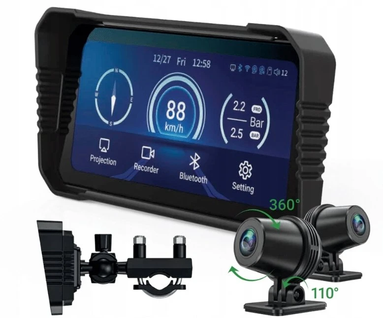 Navitel dviguba vaizdo registratorius ir išmanusis „Moto“ įrenginys („Carplay“, „Android Auto“) | Dviguba vaizdo registratorius ir išmanusis „Moto“ įrenginys („Carplay“, „Android Auto“) | „Wi-Fi“