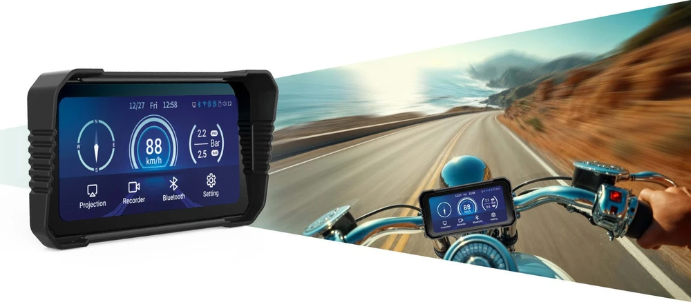 Navitel dviguba vaizdo registratorius ir išmanusis „Moto“ įrenginys („Carplay“, „Android Auto“) | Dviguba vaizdo registratorius ir išmanusis „Moto“ įrenginys („Carplay“, „Android Auto“) | „Wi-Fi“