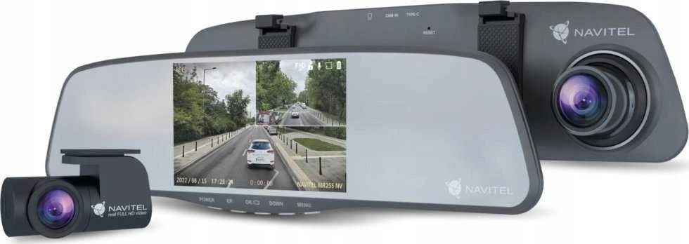 Navitel | Išmanusis galinio vaizdo veidrodėlis su DVR | MR255NV | IPS ekranas 5 colių; 960x480 | Žemėlapiai pridedami
