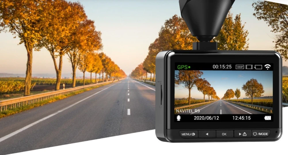 Navitel | R9 DUAL | Wi-Fi | Dviejų kanalų Full HD Dashcam | Garso įrašymo įrenginys