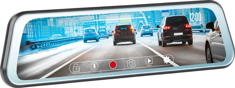 Peiying Basic automobilio veidrodėlis su video registratoriumi ir atbulinės eigos kamera L200 4K