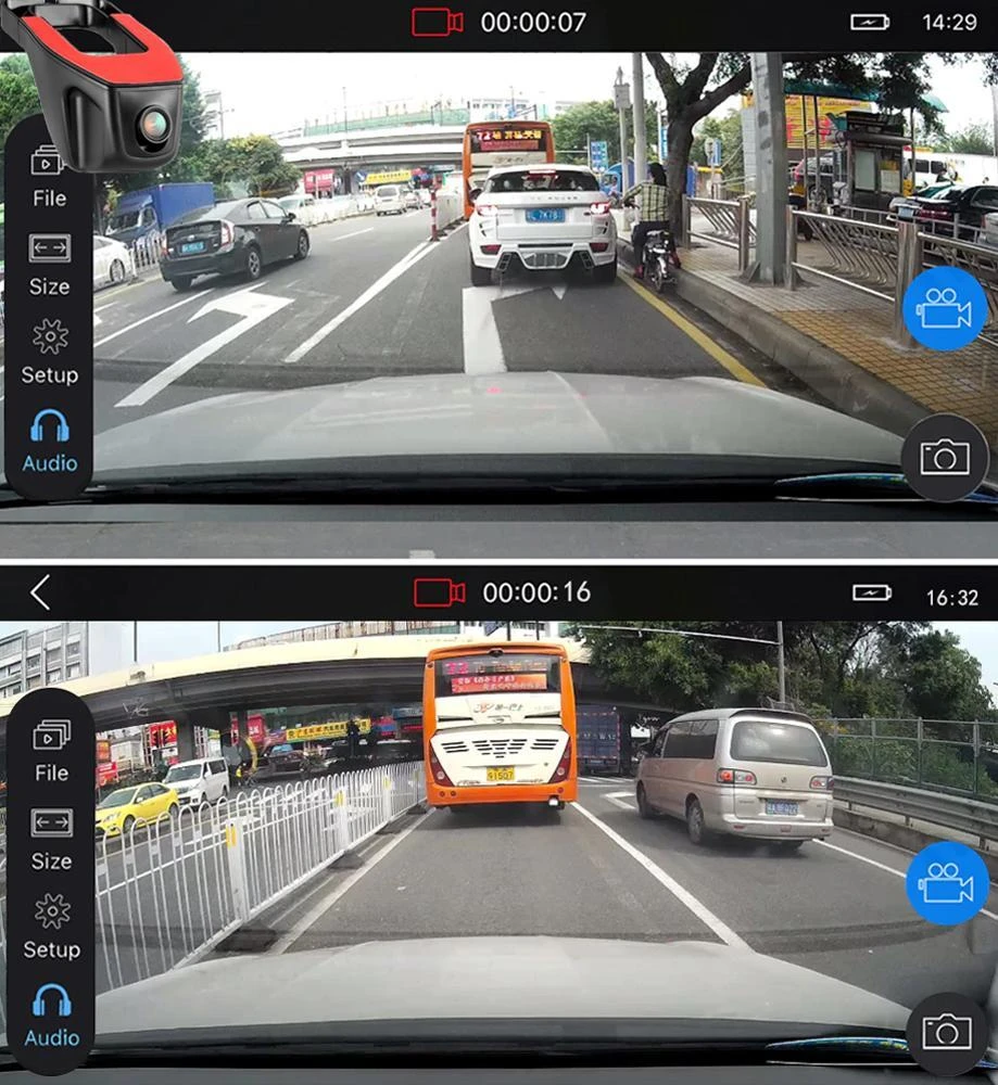 Retoo Wideorejestrator Automobilio vaizdo įrašymo įrenginys, „Full HD“ galinio vaizdo kamera, priekinis ir galinis vaizdo įrašymo įrenginys - m067