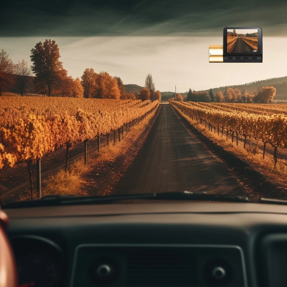 Wideorejestrator Automobilinis vaizdo įrašymo įrenginys su ekranu, vaizdo registratoriumi, GPS, Wi-Fi