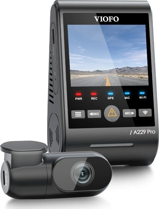 Vaizdo Registratorius - VIOFO A229 Pro 2CH-G GPS 4K Dviejų kamerų Juodas