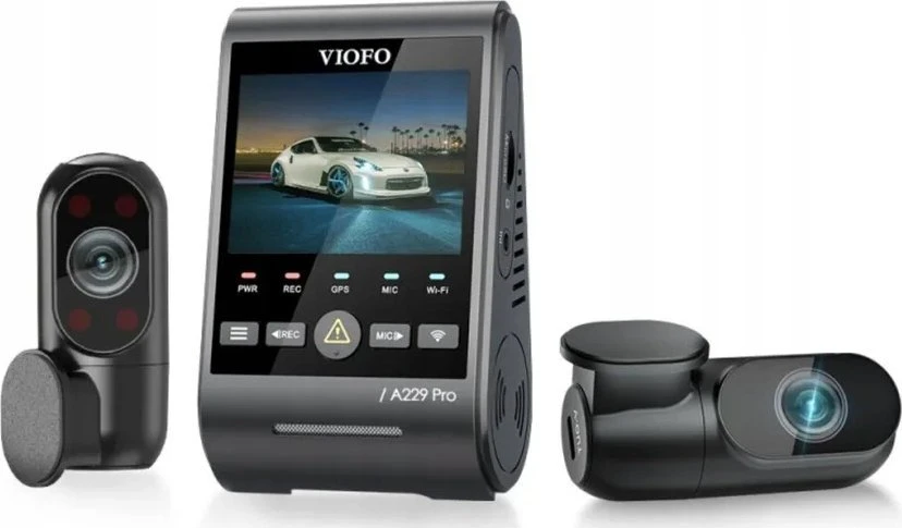 Vaizdo Registratorius - VIOFO A229 Pro 2CH-G GPS 4K Dviejų kamerų Juodas