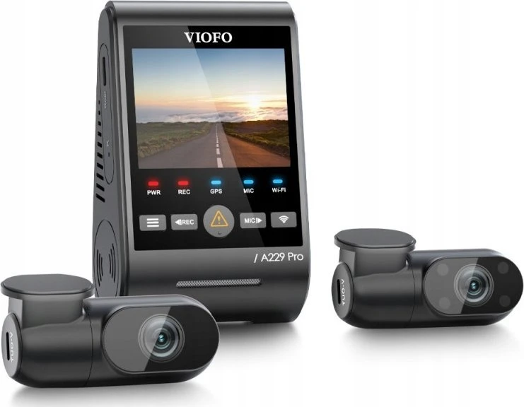 Vaizdo Registratorius - VIOFO A229 Pro 2CH-G GPS 4K Dviejų kamerų Juodas