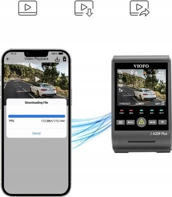Vaizdo Registratorius - VIOFO A229 Pro 2CH-G GPS 4K Dviejų kamerų Juodas