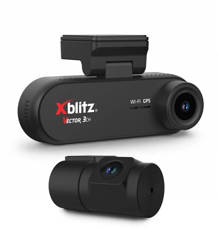 XBLITZ VECTOR 3CH 3-CHANNEL DVR WITH REARVIEW CAMERA, Wi-Fi, AND GPS