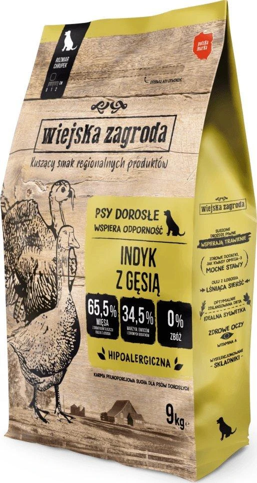 Šunų Maistas - WIEJSKA ZAGRODA Kalakutiena ir Žąsis M 9kg