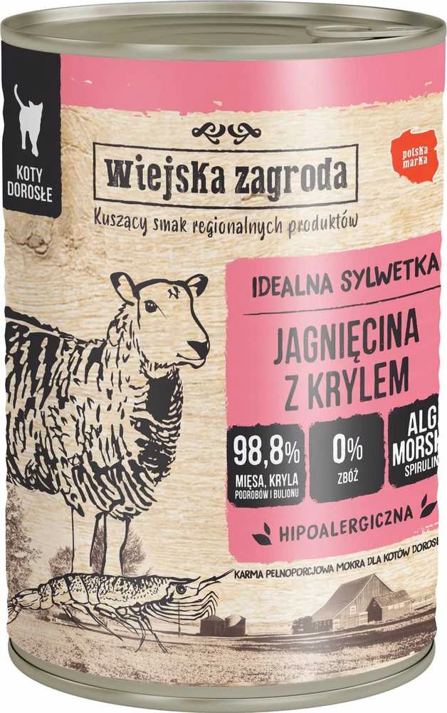 Drėgnas Kačių Maistas - WIEJSKA ZAGRODA Aviena Su Kriliais