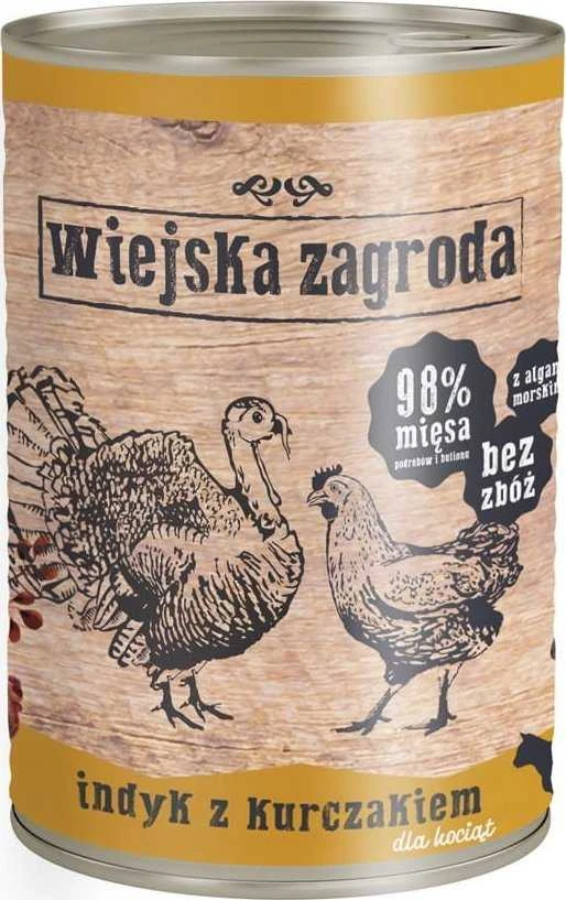 Kačių Maistas - Wiejska Zagroda Kittens kalakutiena with vištiena Wet 400g