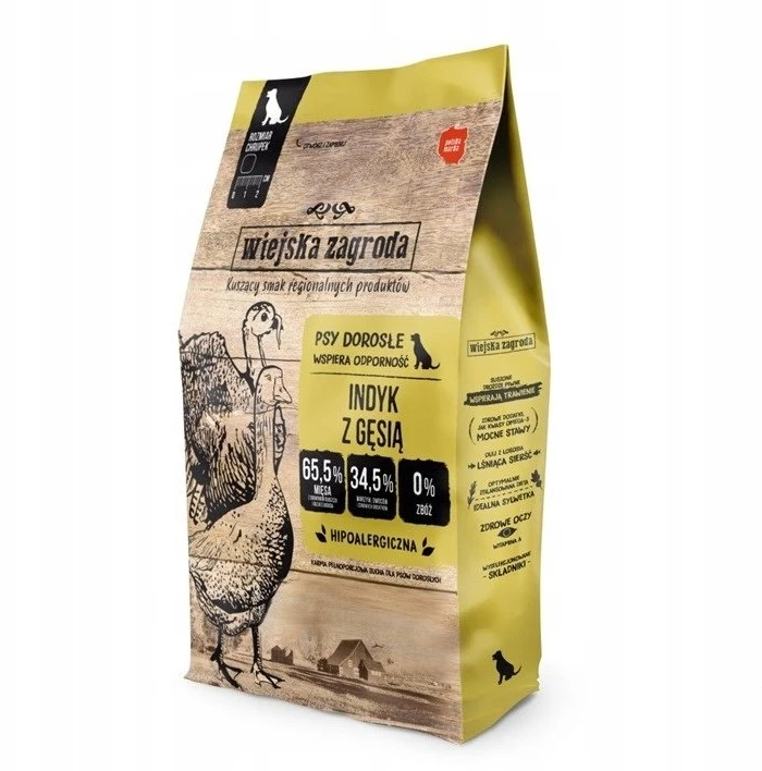 WIEJSKA ZAGRODA kalakutiena with goose M – sausas Maistas šunims – 20kg