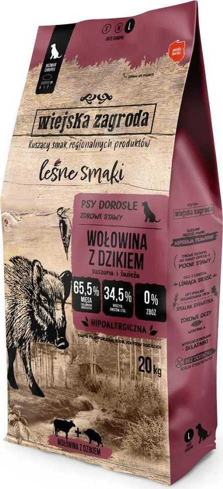 WIEJSKA ZAGRODA jautiena su šerniena L – sausas šunų maistas – 20kg