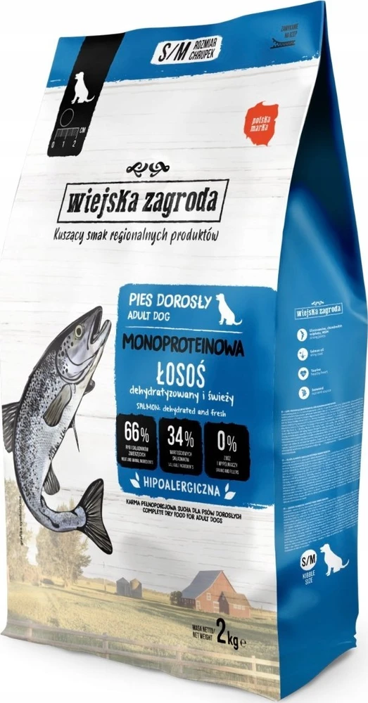 WIEJSKA ZAGRODA Monoprotein lašiša - dry dog food - 6kg