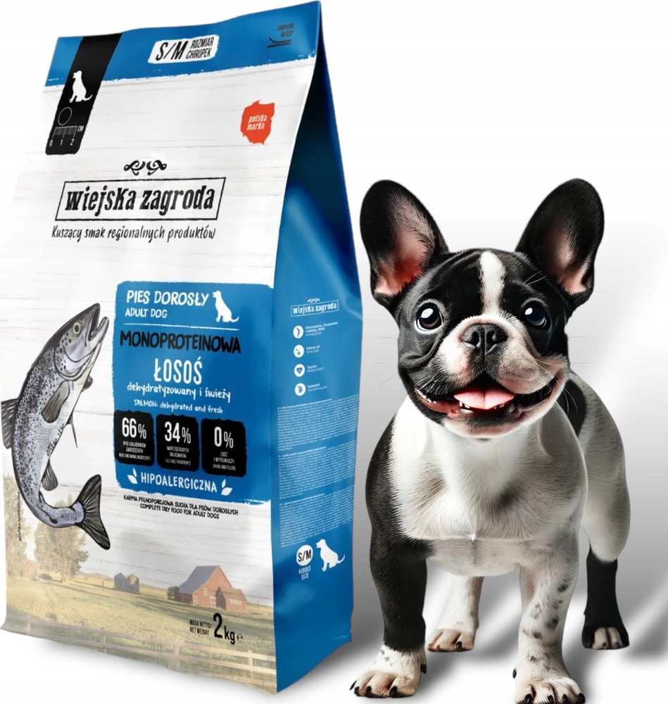WIEJSKA ZAGRODA Monoprotein lašiša - dry dog food - 2kg