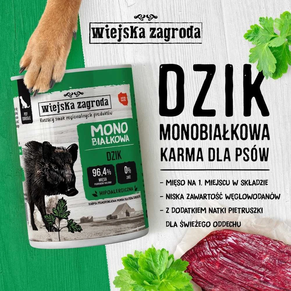 Šunų Maistas - Wiejska Zagroda Monoprotein šerniena Wet 400g