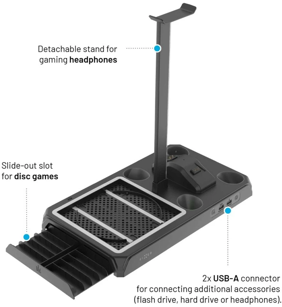 Fixed Stacja wielofunkcyjna do XBOX Series X/S juoda (FIXXB-MCS-BK)