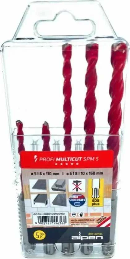Grąžtas ALPEN Rinkinys grąžtų SDS+ MULTICUT 5cz.