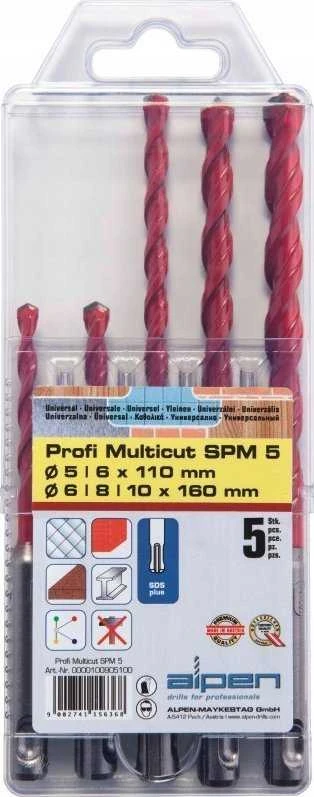 Grąžtas ALPEN Rinkinys grąžtų SDS+ MULTICUT 5cz.