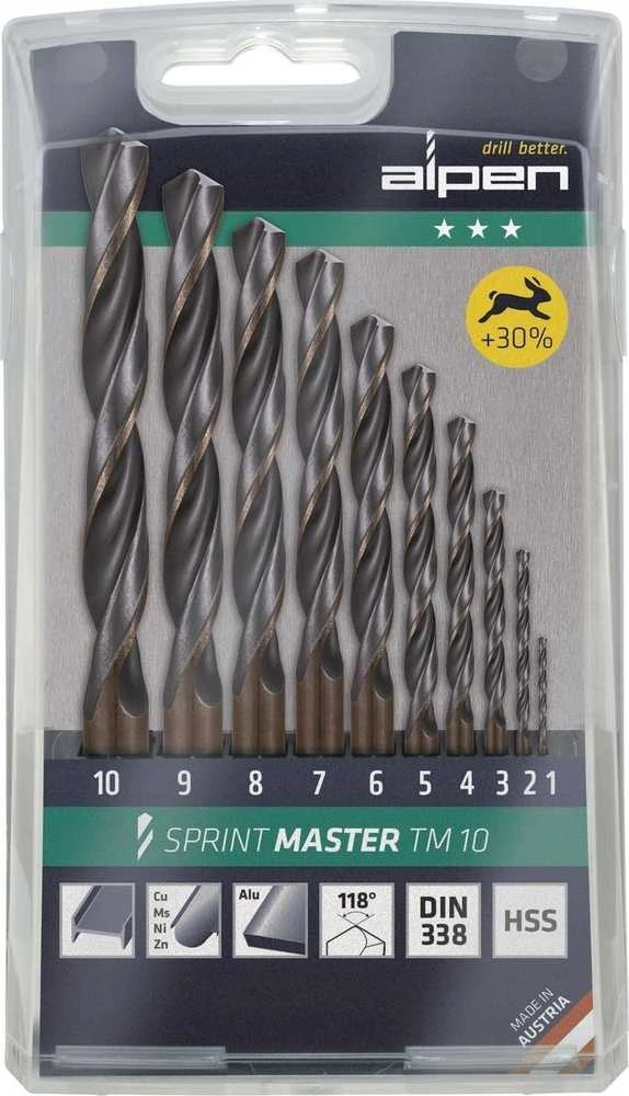 Grąžtas Wiertło Alpen Alpen Sprint Master TM 10 1-10x 10