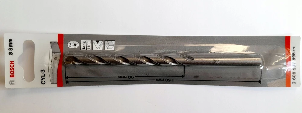 Bosch Grąžtas betonui, 8x150 mm CYL-3 Sidabrinis Percussion