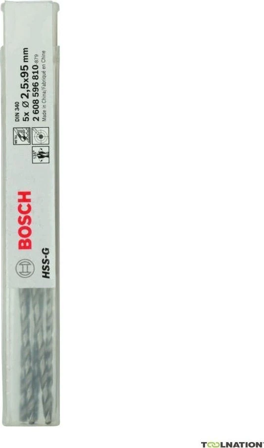 Grąžtas Wiertło Bosch Bosch HSS Metall-Spiralbohrer 2.5 mm 2608596810 Gesamtlänge 95 mm geschliffen DIN 340 Zylinderschaft 5 St. (2608596810)
