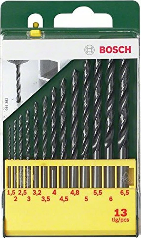 Grąžtas Bosch HSS-R metalinių grąžtų rinkinys, 13 vnt.