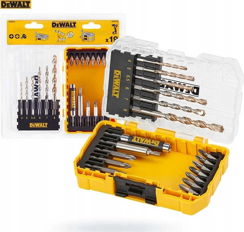 Grąžtų ir sukimo antgalių rinkinys DeWalt DT70712-QZ; 19 vnt.