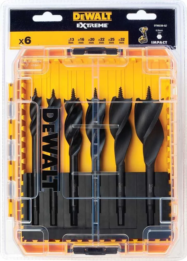 Grąžtas Medienos grąžtų rinkinys DeWalt DT90238-QZ; 13-32 mm; 6 vnt.