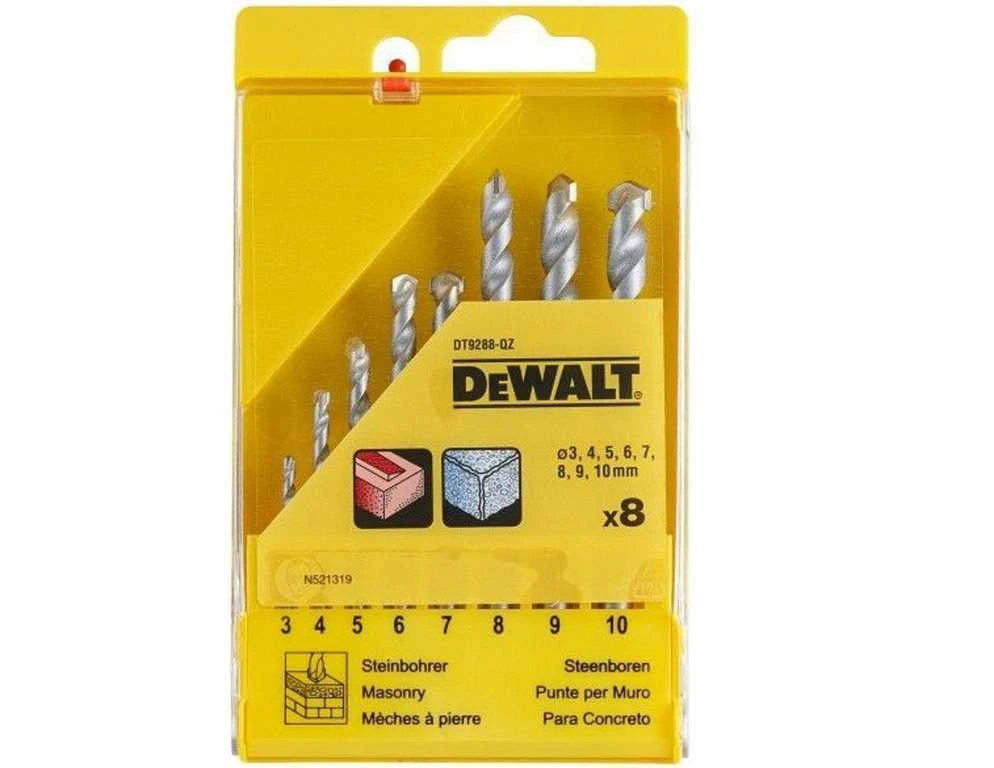 Grąžtas DEWALT GRĄŽTŲ MŪRUI RINKINYS 8 vnt. DĖŽUTĖ